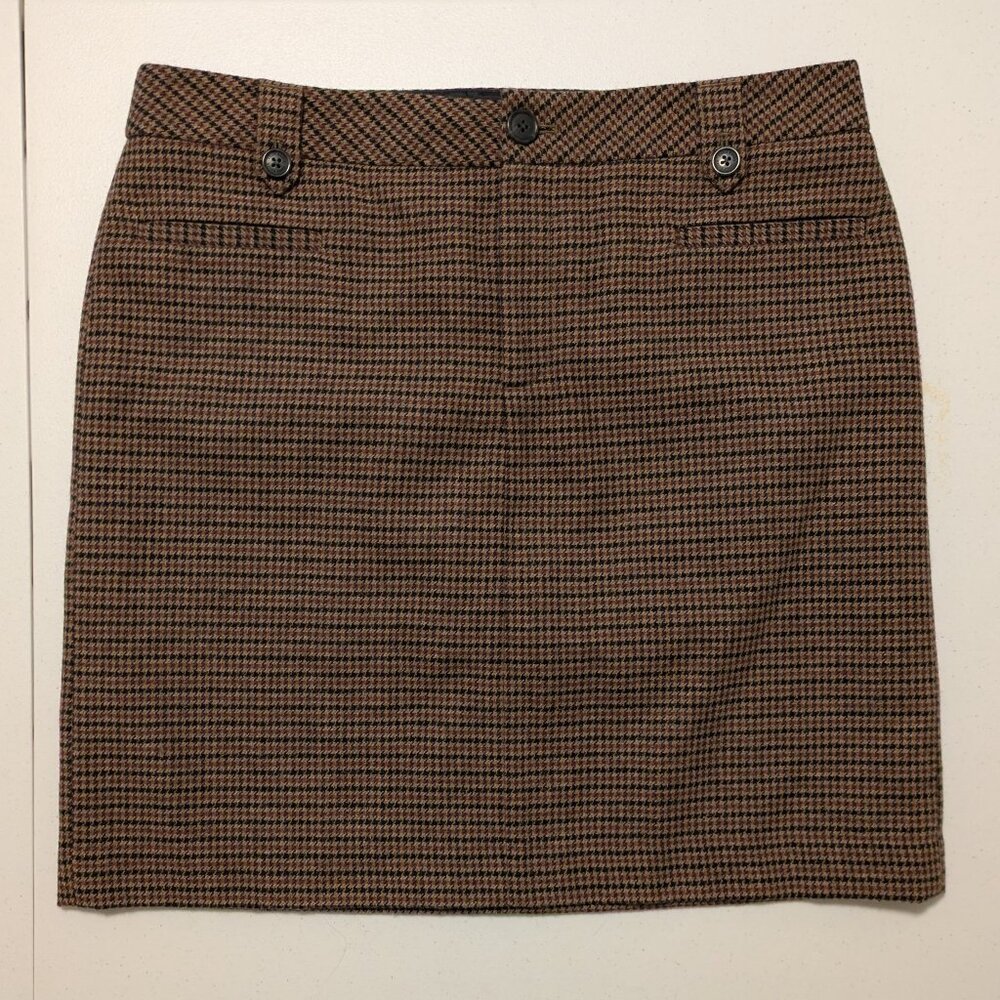 Eddie Bauer Wool Blend Houndstooth Skirt Rory Gilmore Fall Aesthetic